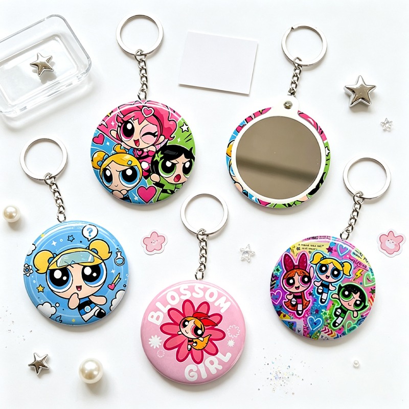 Car Accessories Gifts For Men - The Powerpuffs Girls Fashion Keychain with