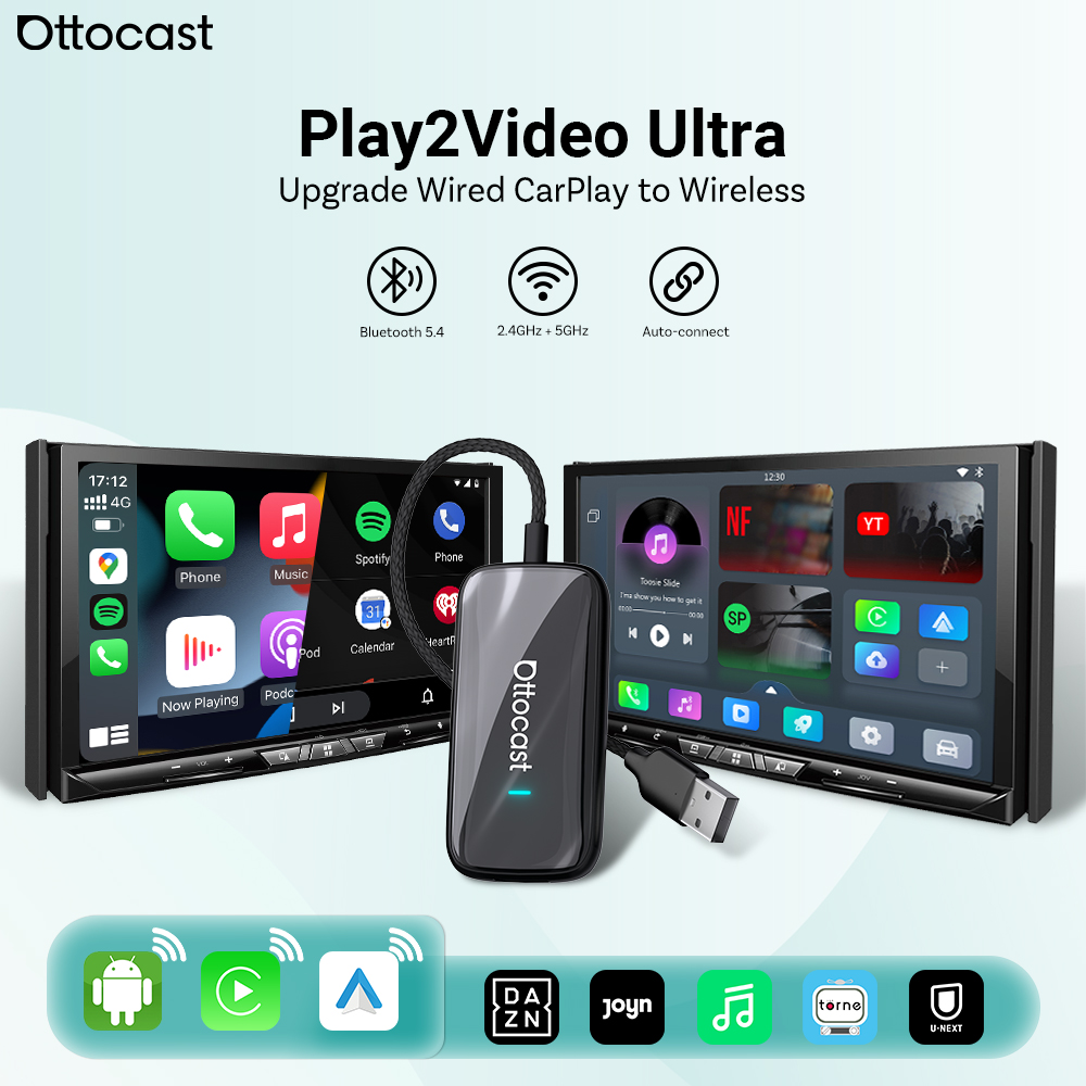 Car Accessories Youtube - OTTOCAST Play2Video Ultra Wireless CarPlay AI