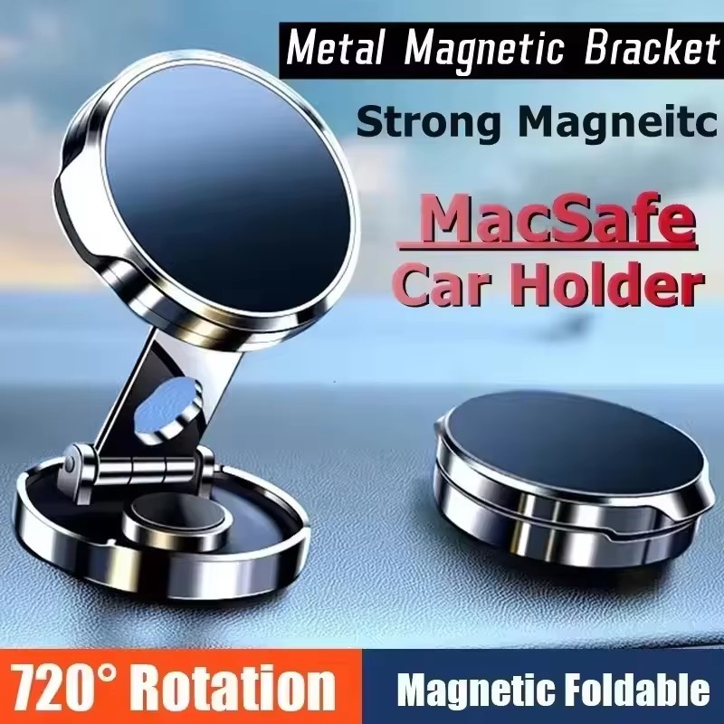 Car Phone Holder Magnetic - Round Folding Magnetic Car Holder 360