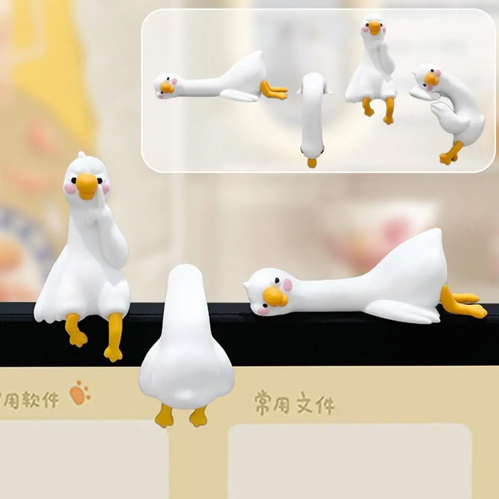 Car Accessories Gift Ideas - 1/4pcs Cute 3D Duck Figurine Mini