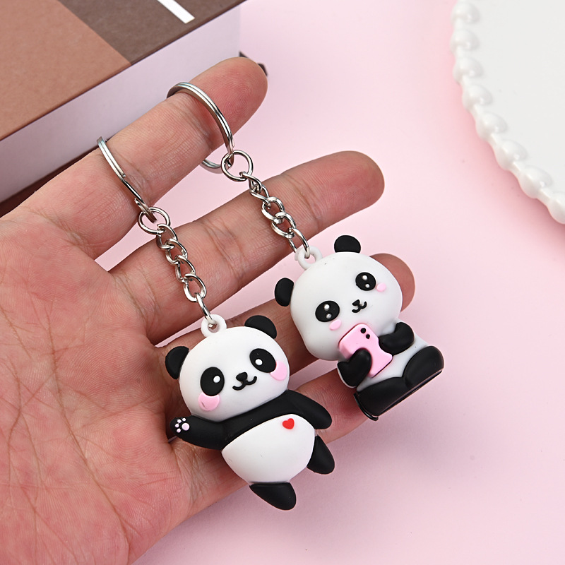 Cute Cartoon Couple Panda Keyc - Car Accessories Gift Ideas recension och pris
