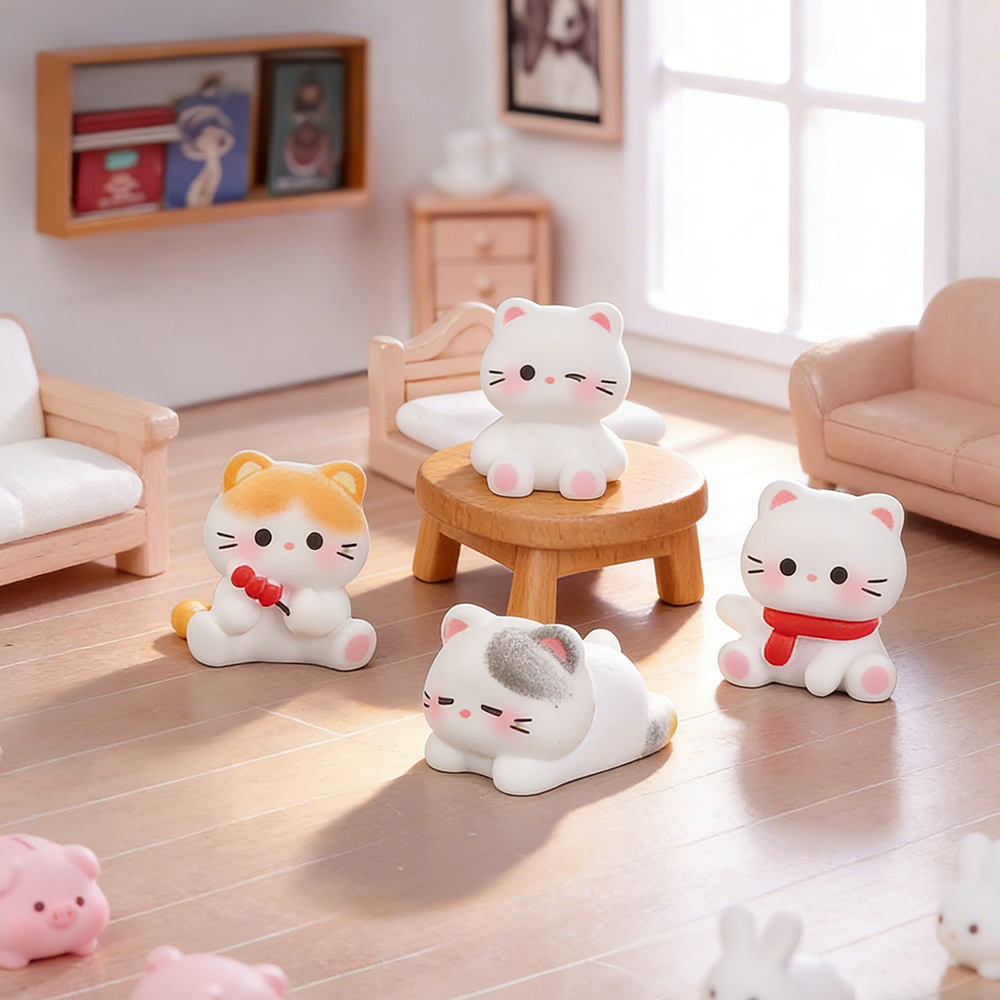 6pcs Cute Cat Resin Figurines  - Car Accessories Xmas recension och pris