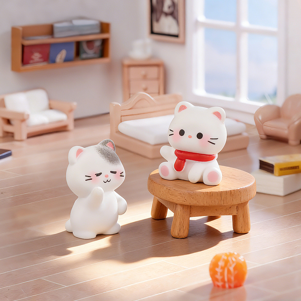 6pcs Cute Cat Resin Figurines  - Car Accessories Xmas recension och pris