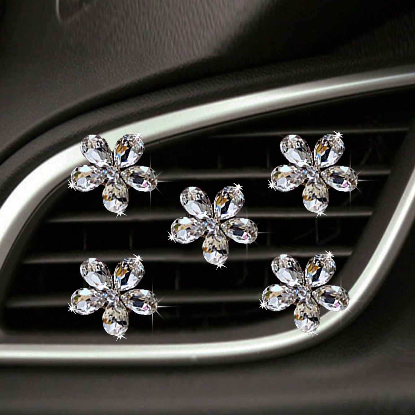 5Pcs Bling Crystal Flower Car  - Car Accessories Evil Eye recension och pris