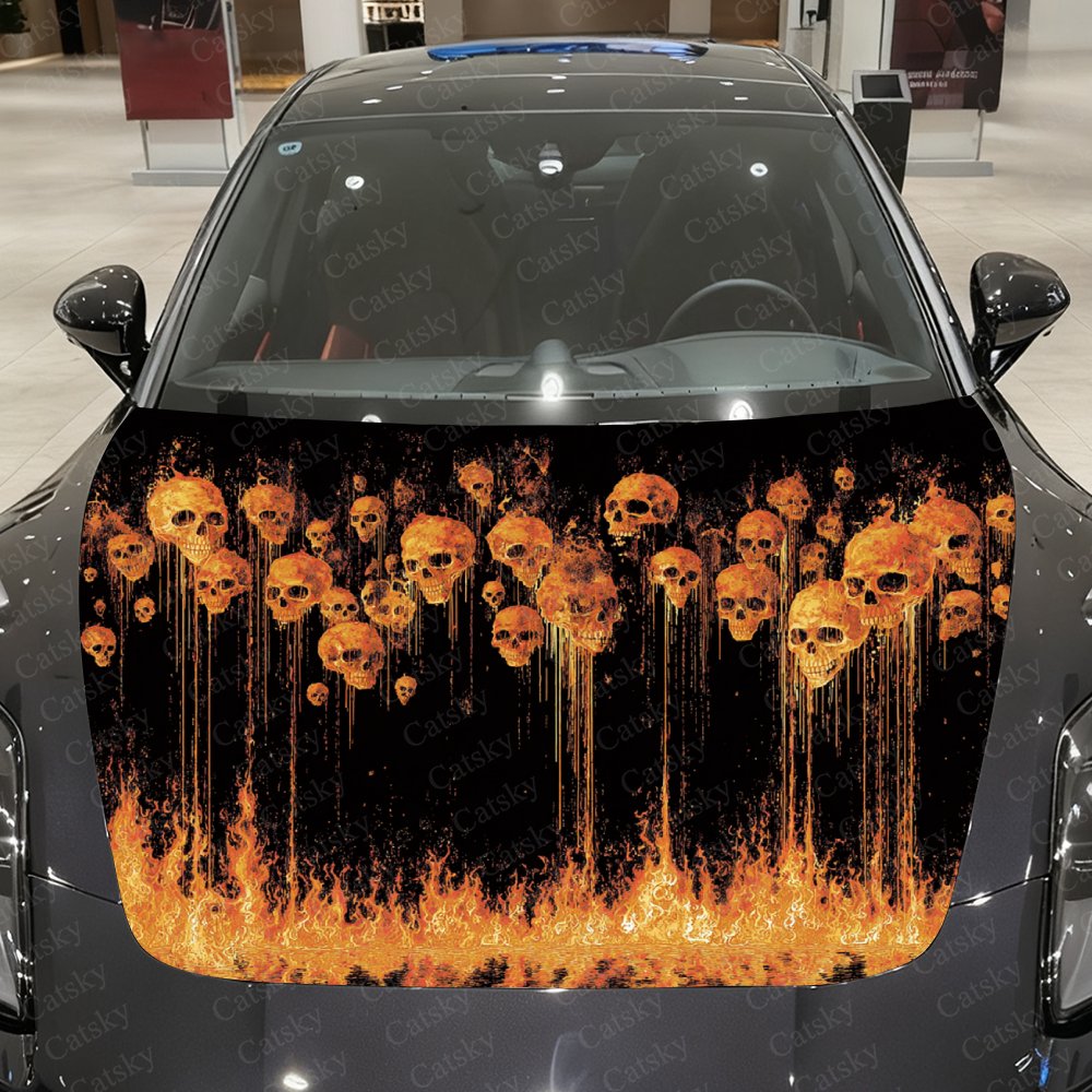 Flame And Skull Car Hood Stick - Car Accessories Gift Ideas recension och pris