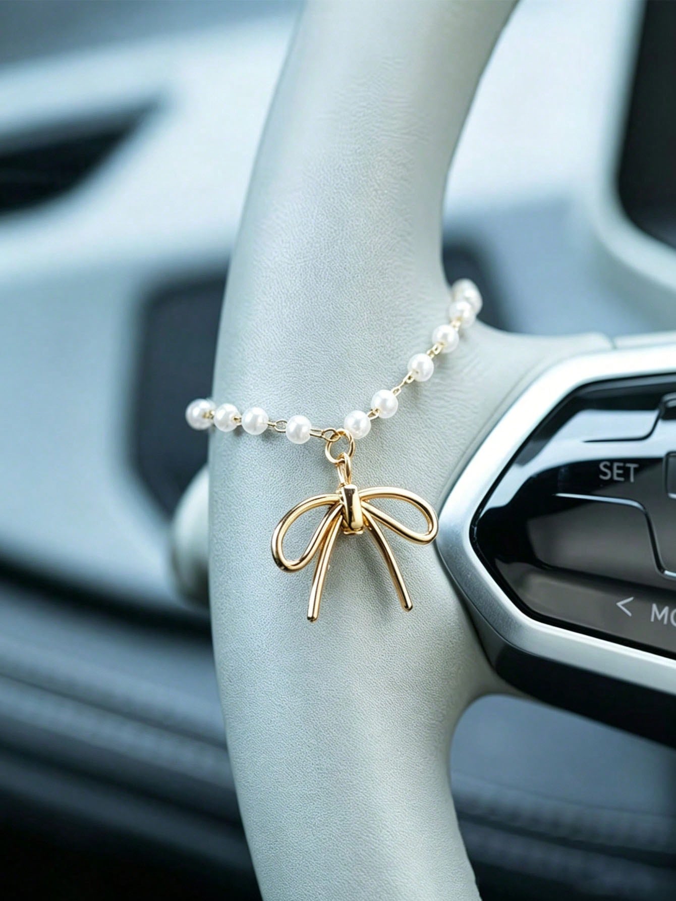Pearl Bow Car Pendant Alloy Fa - Car Accessories Evil Eye recension och pris