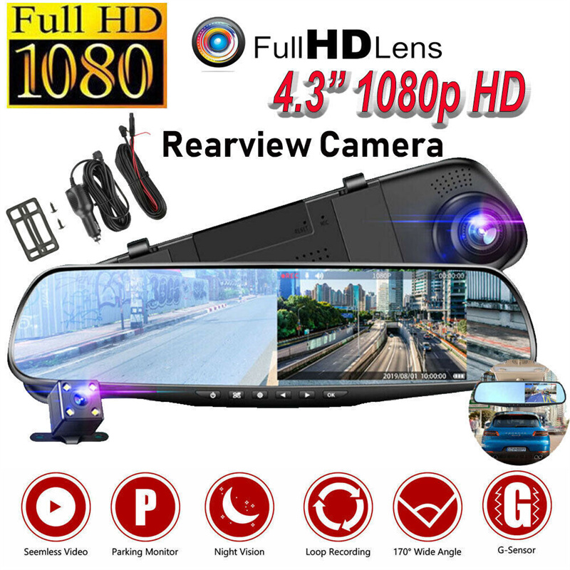 Mirror Dash Cam FHD Dual Lens  - Car Accessories Youtube recension och pris