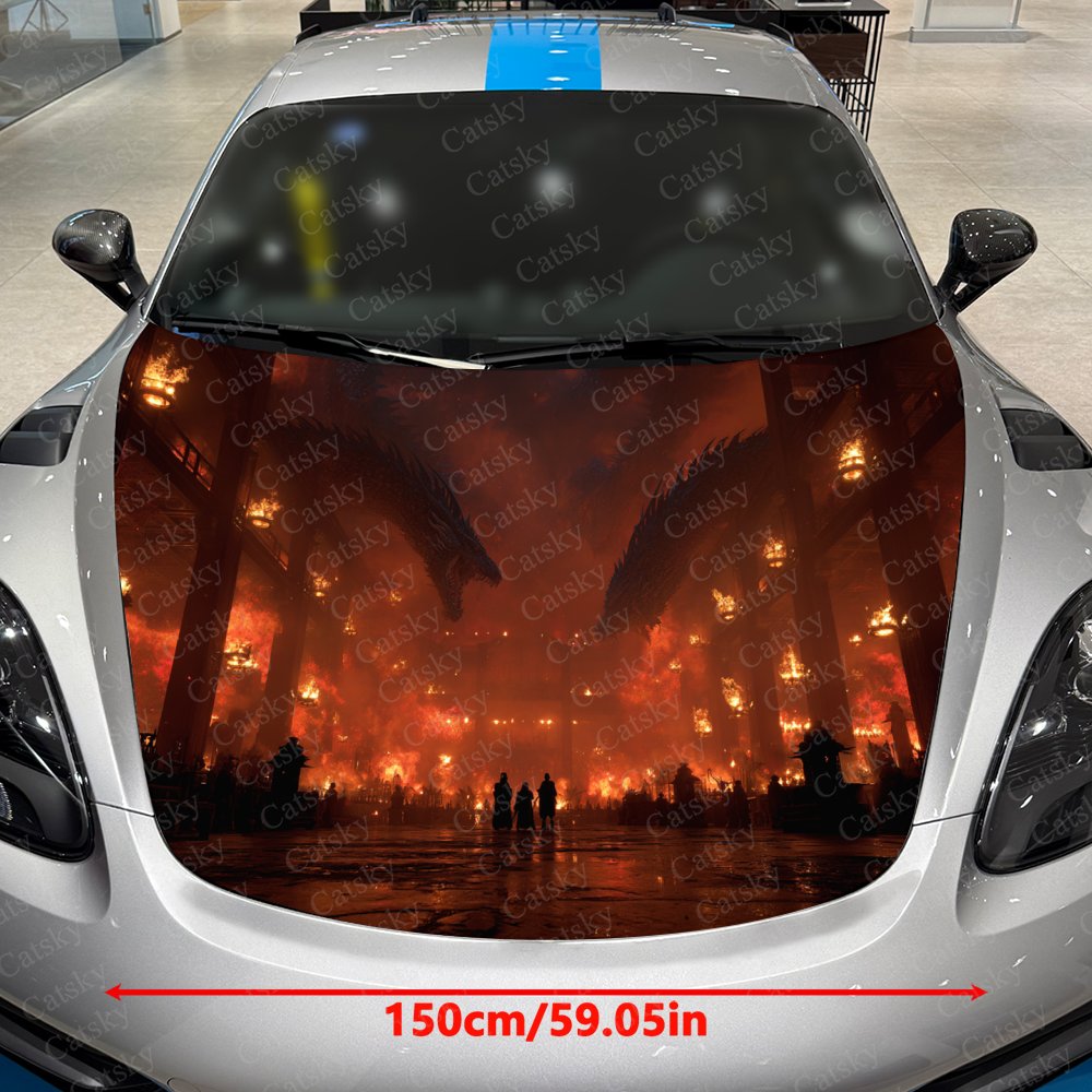 Flame Dragon Car Hood Stickers - Car Accessories Gift Ideas recension och pris