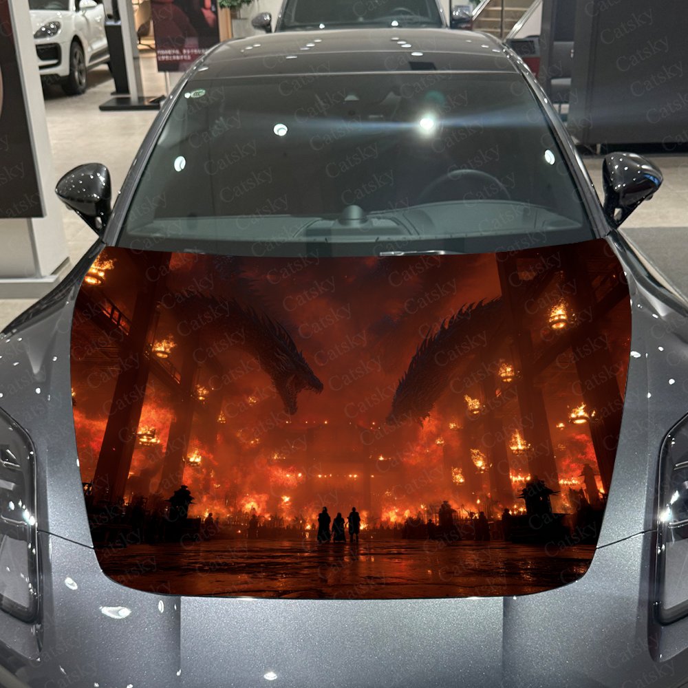 Flame Dragon Car Hood Stickers - Car Accessories Gift Ideas recension och pris
